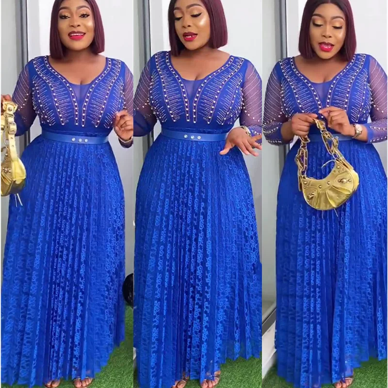 Elegant African Dresses for Women Dashiki Summer African Lace Wedding Party Maxi Long Dress Ladies Traditional Africa Clothing
Elegant African Dresses for Women Dashiki Summer African Lace Wedding Party Maxi Long Dress Ladies Traditional Africa Clothing