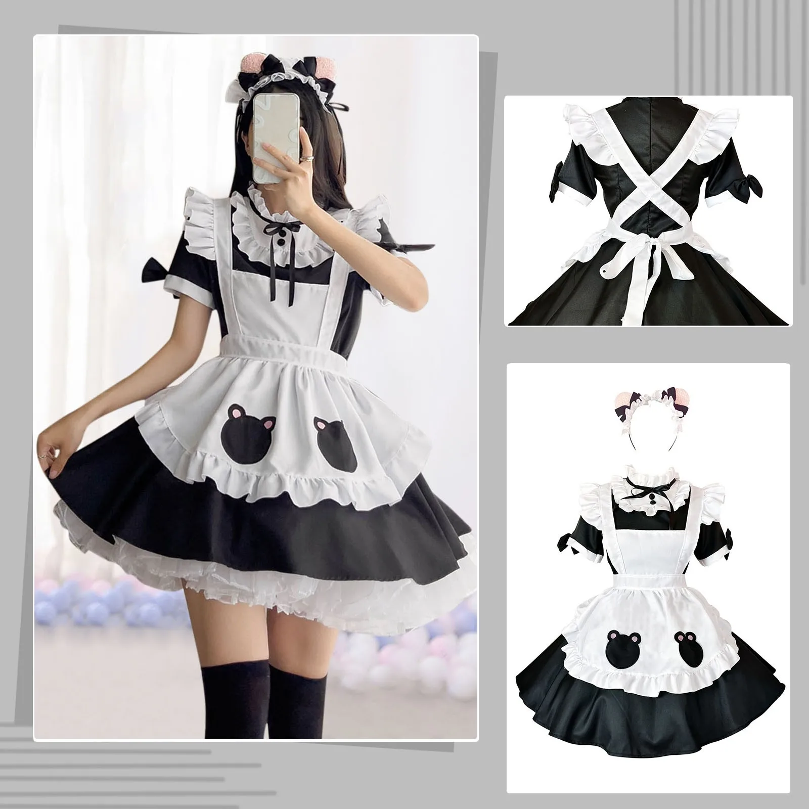 2022 Black Cute Lady Lolita Maid Costumes French Maid Dress Girls Woman Amine Cosplay Costume Waitress Maid Party Stage Costumes
2022 Black Cute Lady Lolita Maid Costumes French Maid Dress Girls Woman Amine Cosplay Costume Waitress Maid Party Stage Costumes