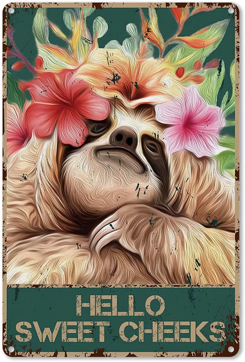 Vintage Hello Sweet Cheeks Otter with Flowers Tin Sign for Toilet Bathroom Washroom Decor Gifts
Vintage Hello Sweet Cheeks Otter with Flowers Tin Sign for Toilet Bathroom Washroom Decor Gifts