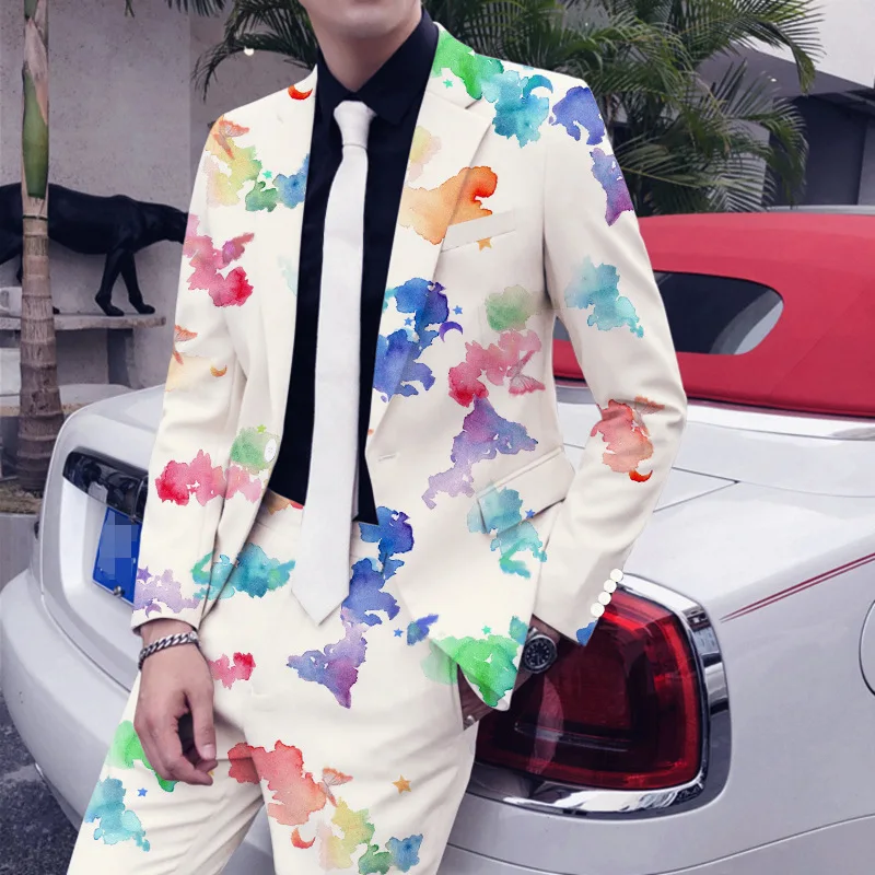 2023 Men's Splashed Ink Printing Suit Wedding Dress Stage Costume Singer Performance Host Suit
2023 Men's Splashed Ink Printing Suit Wedding Dress Stage Costume Singer Performance Host Suit