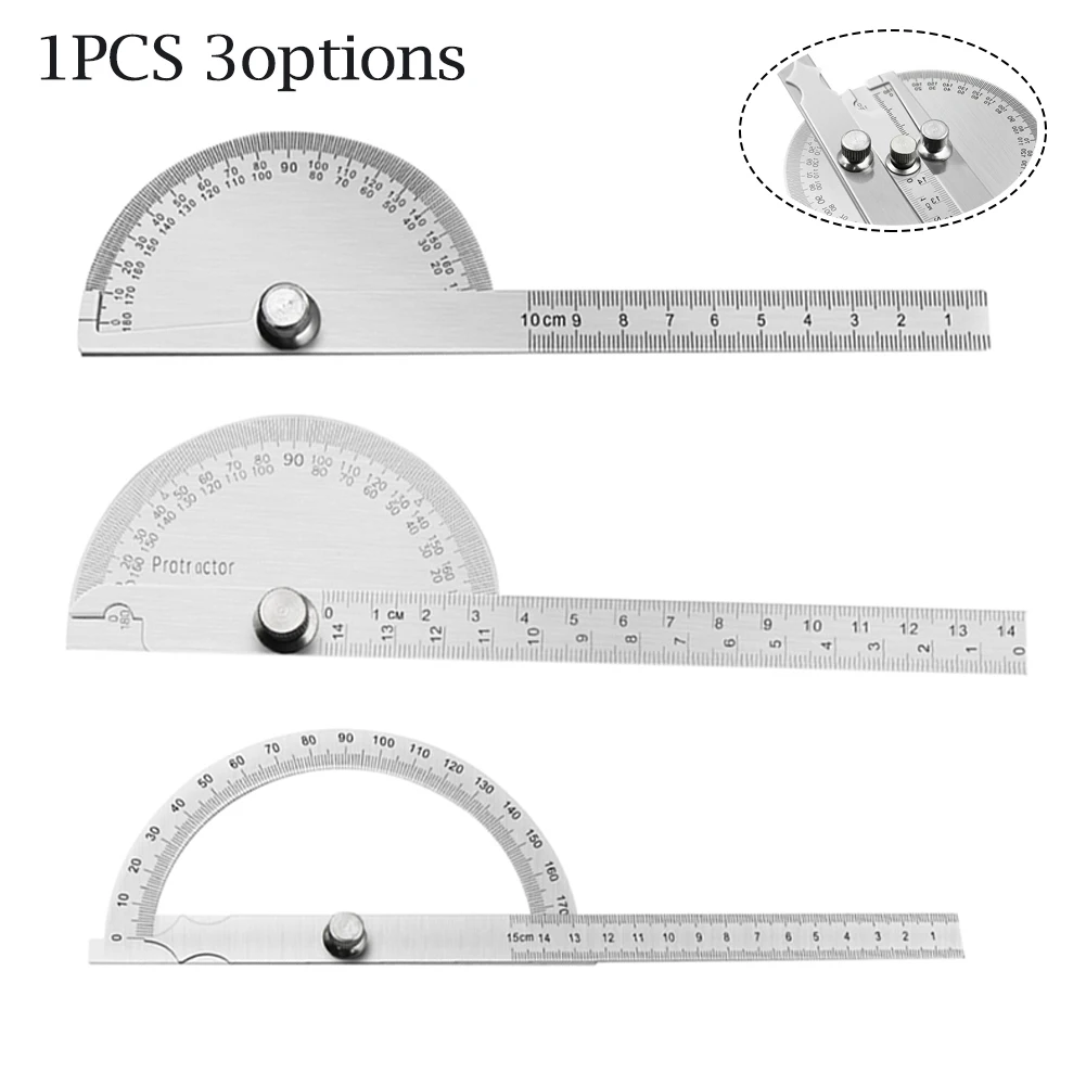 180 Degree Protractor Metal Angle Finder Goniometer Angle Ruler Stainless Steel Woodworking Tools Rotary Measuring Ruler 100/150
180 Degree Protractor Metal Angle Finder Goniometer Angle Ruler Stainless Steel Woodworking Tools Rotary Measuring Ruler 100/150