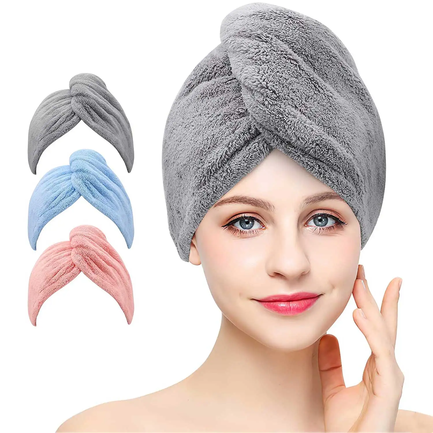 

2022New Hot Sale Microfiber Hair Towel, Hair Turbans for Wet Hair, Drying Hair Wrap Towels for Curly Hair Women Girls Anti Frizz
