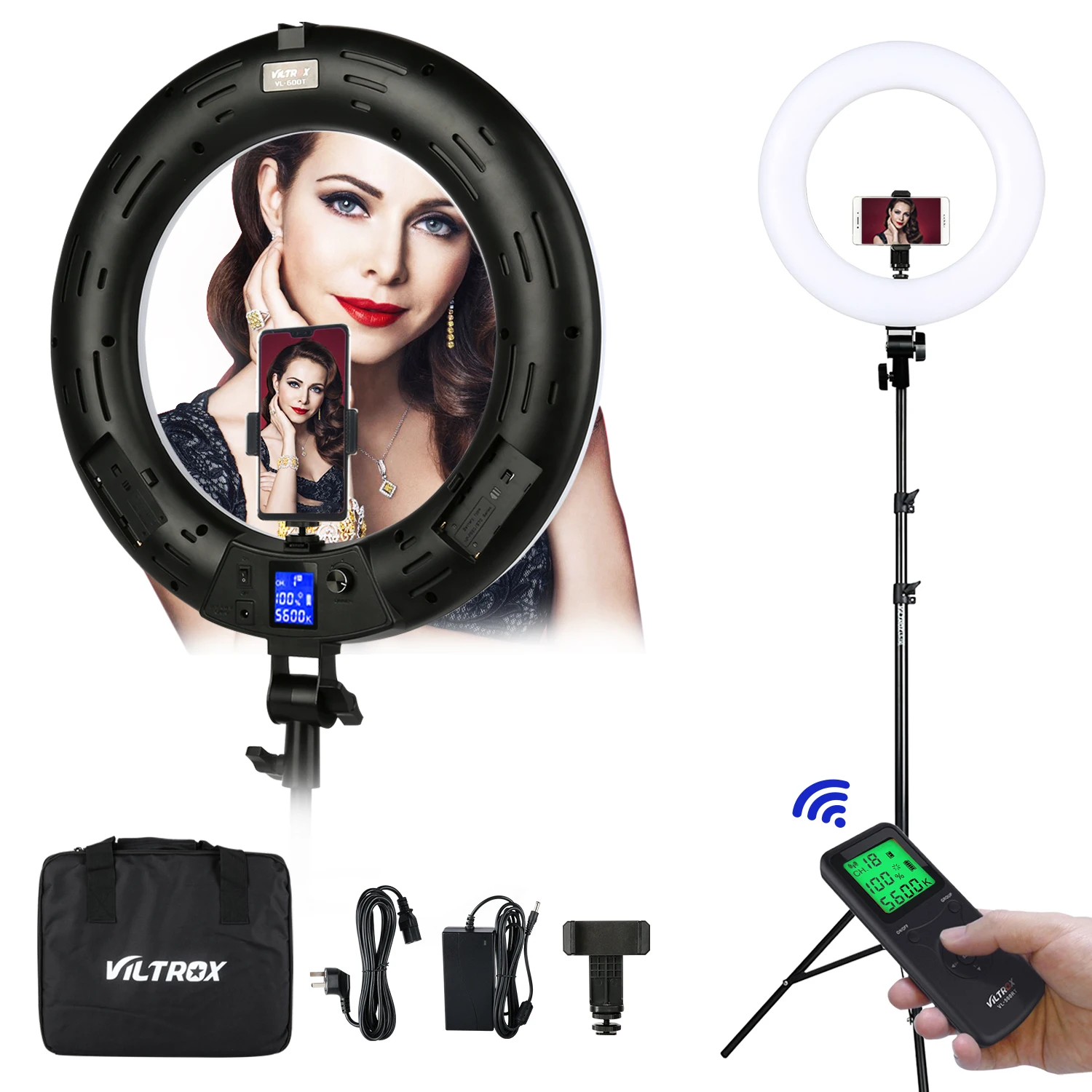 Viltrox VL-600T 45 Вт 18-дюймовый светодиодный кольцевой светильник с подставкой, кольцевая лампа для селфи, двухцветный кольцевой светильник, беспр...
Viltrox VL-600T 45 Вт 18-дюймовый светодиодный кольцевой светильник с подставкой, кольцевая лампа для селфи, двухцветный кольцевой светильник, беспр...
