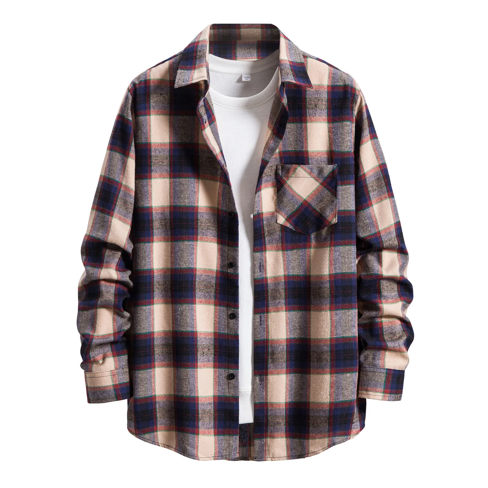 Men's Casual Plaid Shirt Long Sleeve Slim Single Breasted Turn-Down Collar Shirt Mens Long Sleeve
Men's Casual Plaid Shirt Long Sleeve Slim Single Breasted Turn-Down Collar Shirt Mens Long Sleeve