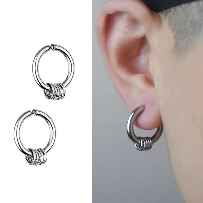 Fake Hoops Men's Stainless Steel Painless Clip on Ear Earrings for Teens Women Male Punk Cool Stuff Non Piercing Without Holes
Fake Hoops Men's Stainless Steel Painless Clip on Ear Earrings for Teens Women Male Punk Cool Stuff Non Piercing Without Holes