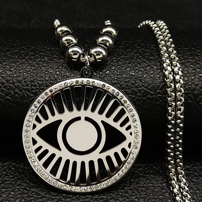 Islamic Eye Crystal Stainless Steel Choker Necklace for Women Silver Color Long Bead Necklace Jewelry ojo turcoS07
Islamic Eye Crystal Stainless Steel Choker Necklace for Women Silver Color Long Bead Necklace Jewelry ojo turcoS07