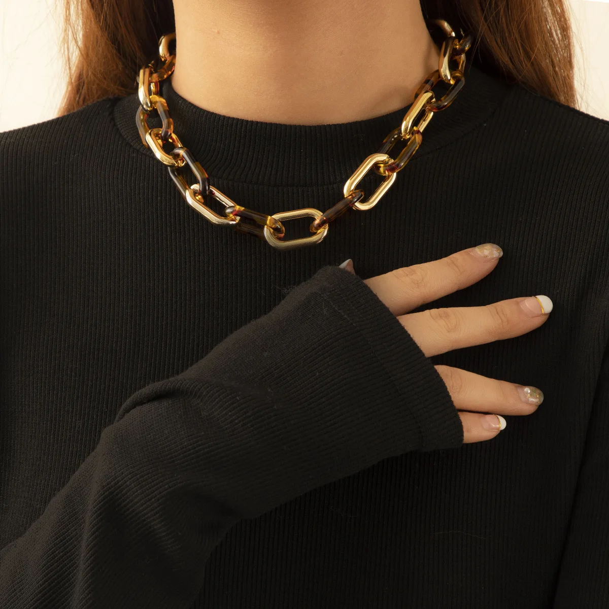 Punk Goth Sexy Leopard Print Link Chain Necklace Boho Unusual Acrylic Fashion Chunky Collar Choker Necklaces for Women Jewelry
Punk Goth Sexy Leopard Print Link Chain Necklace Boho Unusual Acrylic Fashion Chunky Collar Choker Necklaces for Women Jewelry