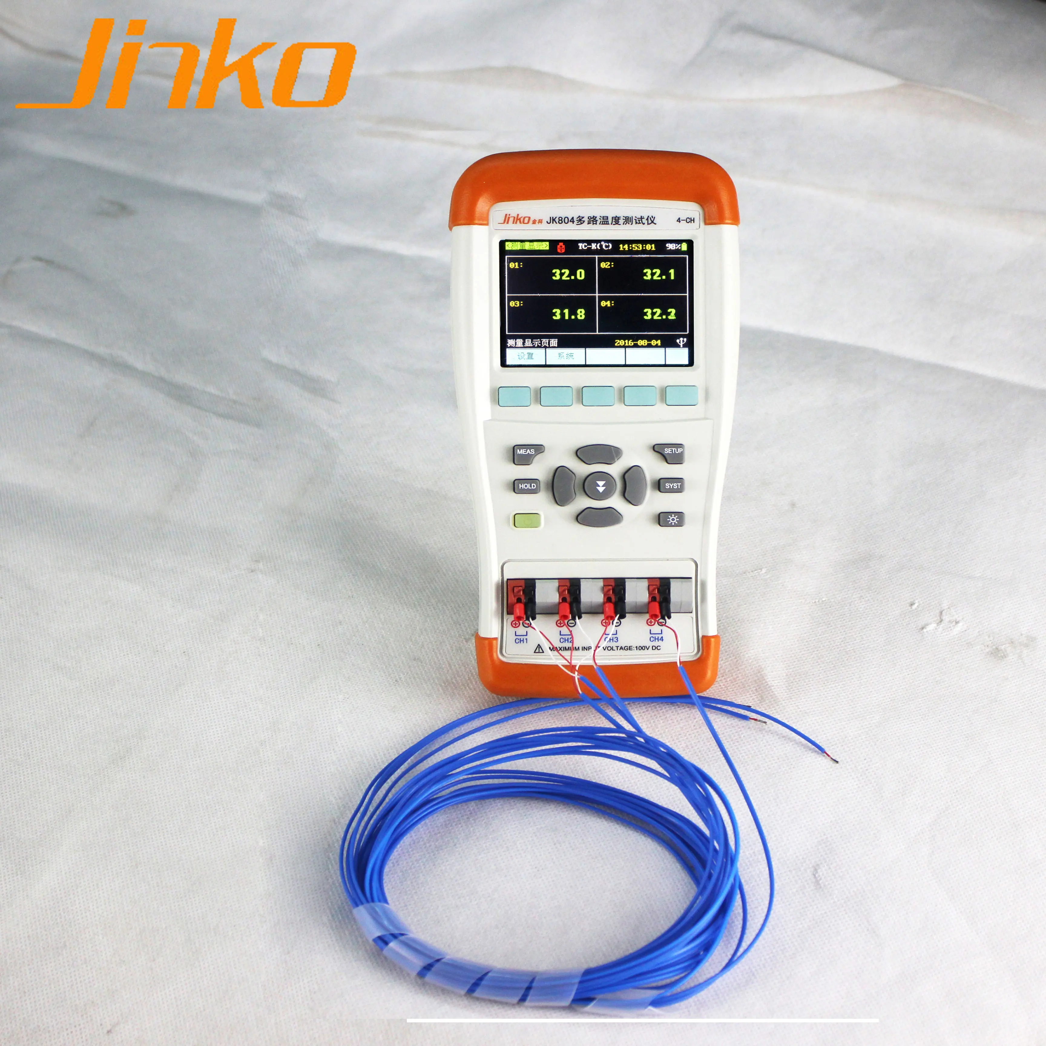 

JK804 digital data logger Multi-Channel Handheld Temperature Meter (4 channels) 0.1C Resolution