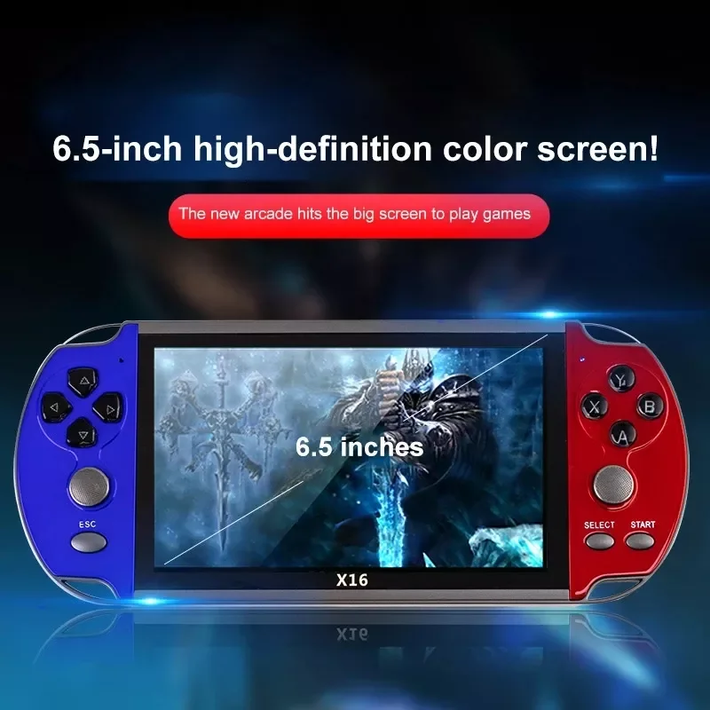 Retro Handheld Game Console 6.5 Inch Display 8GB Pocket Portable X16 Game Console With Built-in 6800 Classic Games
Retro Handheld Game Console 6.5 Inch Display 8GB Pocket Portable X16 Game Console With Built-in 6800 Classic Games