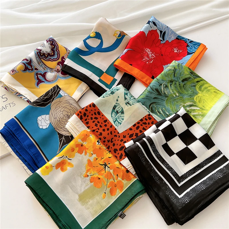 Luxury 70cm Silk Square Scarf Neckerchief Shawl Wrap Hijab Female Hair Band Wrist Floral Print Scarves Headscarf Hijab Bandana
Luxury 70cm Silk Square Scarf Neckerchief Shawl Wrap Hijab Female Hair Band Wrist Floral Print Scarves Headscarf Hijab Bandana