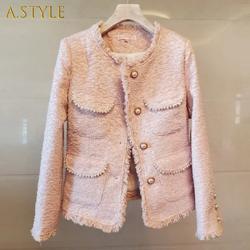 New Arrival Fall Winter Tassel Sweet Luxury Tweed Jacket Women's Korean Woollen Cropped Coats Elegant Outerwear Top Casacos
New Arrival Fall Winter Tassel Sweet Luxury Tweed Jacket Women's Korean Woollen Cropped Coats Elegant Outerwear Top Casacos