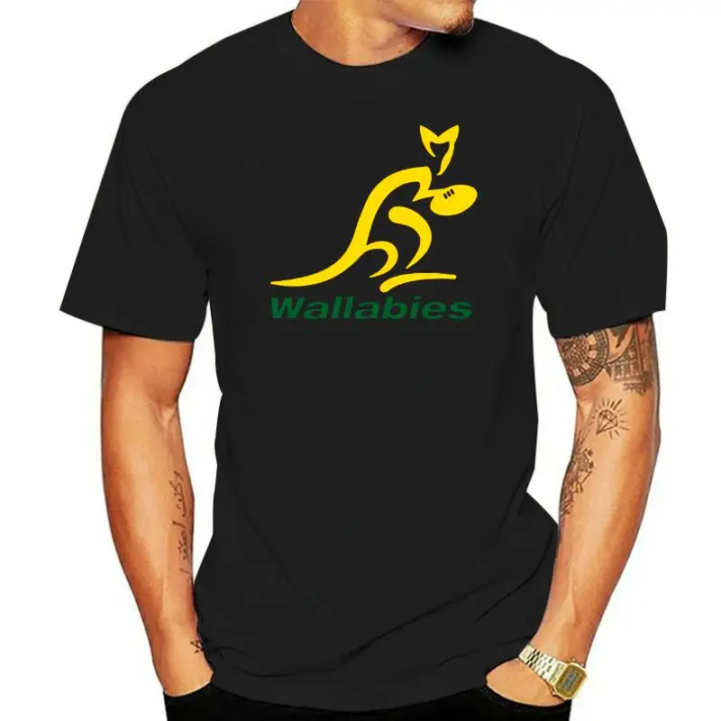 Мужская футболка с логотипом регби Wallabies, черная футболка с индивидуальным принтом
Мужская футболка с логотипом регби Wallabies, черная футболка с индивидуальным принтом