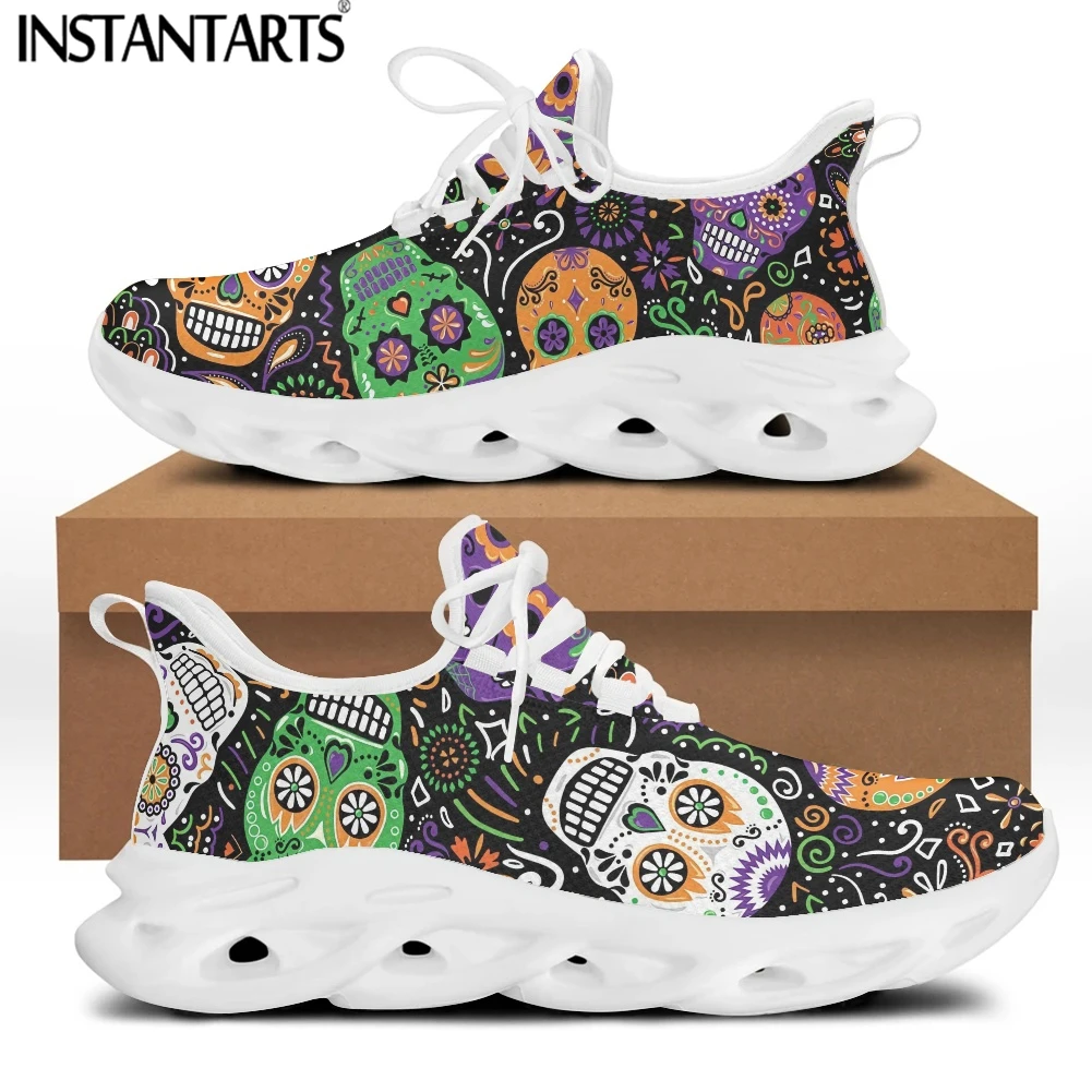 INSTANTARTS Women Lace up Platform Sneakers Pretty Gothic Sugar Skull Pattern Female Mesh Swing Sneakers Lightweight Zapatillas
INSTANTARTS Women Lace up Platform Sneakers Pretty Gothic Sugar Skull Pattern Female Mesh Swing Sneakers Lightweight Zapatillas