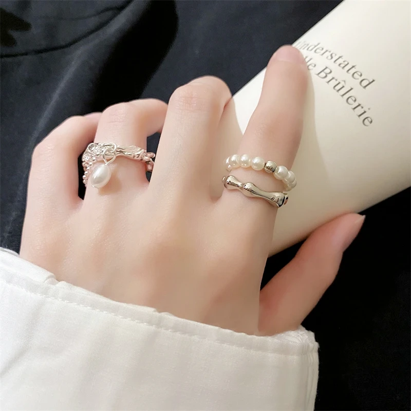 WEDHOC 925 Sterling Silver Cute Sweet Natural Pearl Chain Resizable Opening Ring For Women Luxury Jewelry Party Birthday Gift
WEDHOC 925 Sterling Silver Cute Sweet Natural Pearl Chain Resizable Opening Ring For Women Luxury Jewelry Party Birthday Gift