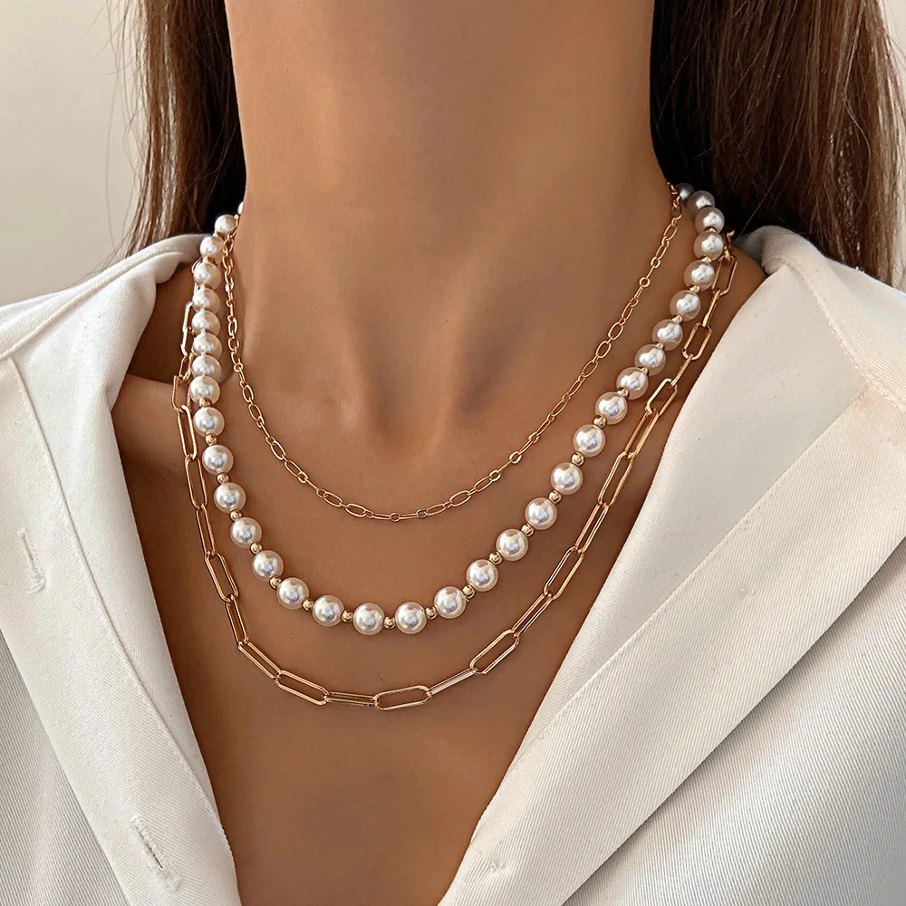 Exaggerated Punk Long Layered Necklace Vintage Pearl Chains Lock Heart Necklaces for Women Jewelry on Neck Envio Gratis Collar
Exaggerated Punk Long Layered Necklace Vintage Pearl Chains Lock Heart Necklaces for Women Jewelry on Neck Envio Gratis Collar