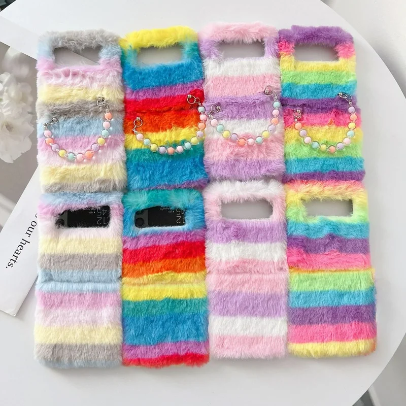 Rainbow Plush Color Splicing Phone Case for Samsung Galaxy Z Flip 3 Z Flip 1 2 Hard PC Back Cover for ZFlip3 ZFlip1 2 Case Shell
Rainbow Plush Color Splicing Phone Case for Samsung Galaxy Z Flip 3 Z Flip 1 2 Hard PC Back Cover for ZFlip3 ZFlip1 2 Case Shell