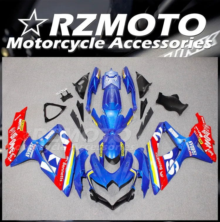 

4Gifts Injection Mold New ABS Whole Fairings Kit Fit for Suzuki GSX-R 600 750 K8 2008 2009 2010 08 09 10 Bodywork Set Red Blue