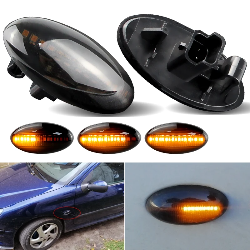 LED Dynamic Turn Signal Light Flowing Water Side Marker Indicator Light For Peugeot 307 206 207 407 107 607 Citroen C1 C2 C3 C5
LED Dynamic Turn Signal Light Flowing Water Side Marker Indicator Light For Peugeot 307 206 207 407 107 607 Citroen C1 C2 C3 C5