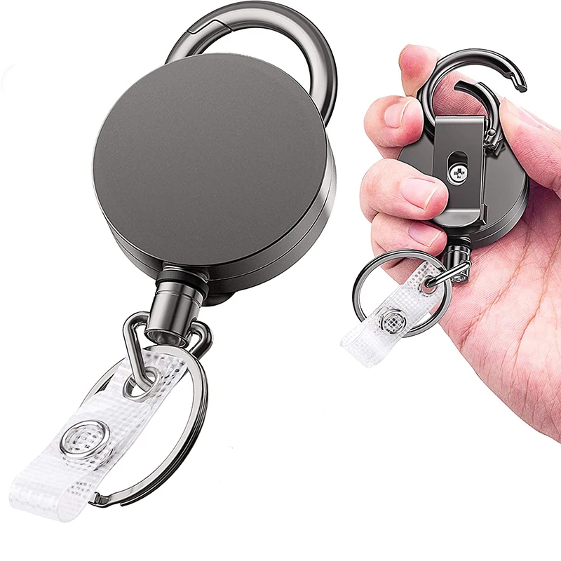 1PCS New Carabiner Card Key Ring Clip Retractable Pull Key Ring Chain Reel Extendable Belt Reel ID Lanyard Card Badge Holder
1PCS New Carabiner Card Key Ring Clip Retractable Pull Key Ring Chain Reel Extendable Belt Reel ID Lanyard Card Badge Holder