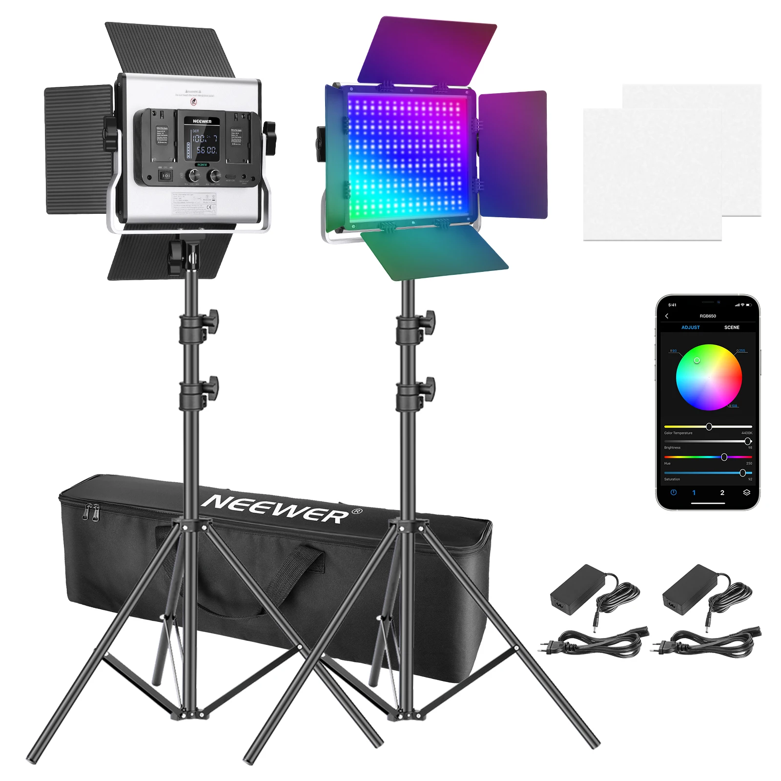 Neewer RGB LED Video Light with App Control, Video Lighting Kit with CRI 97+ for Zoom, YouTube, Webex, Broadcasting Photography
Neewer RGB LED Video Light with App Control, Video Lighting Kit with CRI 97+ for Zoom, YouTube, Webex, Broadcasting Photography