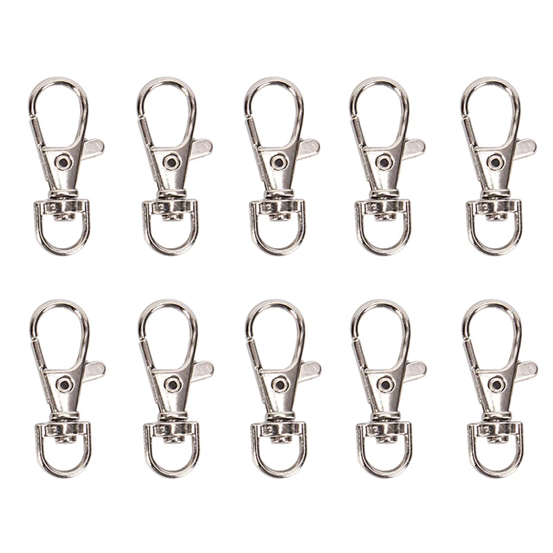 10Pcs 35mm Silver Swivel Lobster Clasp Clips Key Hook Carabiner Split Findings Clasps For Bag Parts & Accessories
10Pcs 35mm Silver Swivel Lobster Clasp Clips Key Hook Carabiner Split Findings Clasps For Bag Parts & Accessories