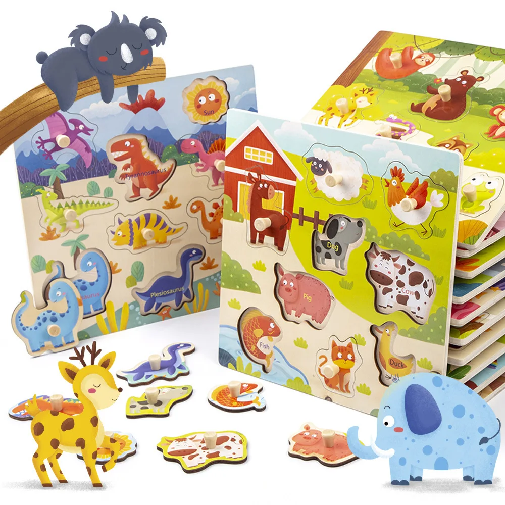 Wooden Jigsaw Puzzle Hand Grasping Board Alphanumeric Dinosaur Shape Matching Building Block Montessori Teaching Aid Baby Puzzle
Wooden Jigsaw Puzzle Hand Grasping Board Alphanumeric Dinosaur Shape Matching Building Block Montessori Teaching Aid Baby Puzzle