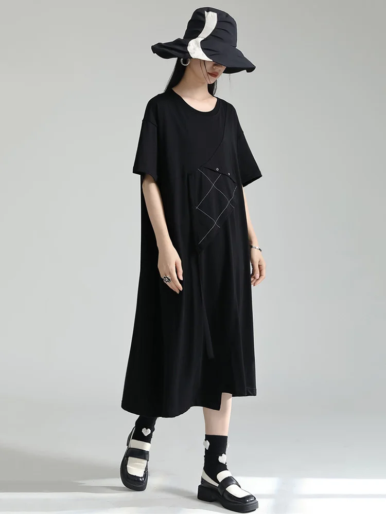 BFSH Women Black Topstitched Big Size Long Dress New Round Neck Half Sleeve Loose Fit Fashion Tide Spring Autumn 2023
BFSH Women Black Topstitched Big Size Long Dress New Round Neck Half Sleeve Loose Fit Fashion Tide Spring Autumn 2023