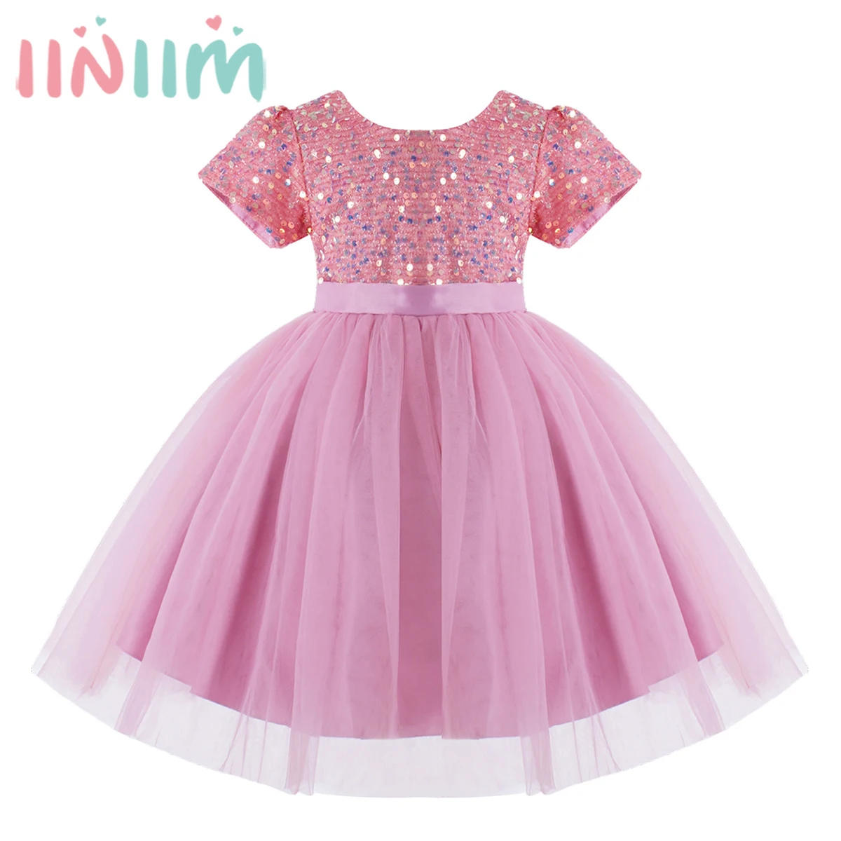 Kids Girls Sparkly Sequin Princess Dress Round Neck Short Sleeve Ball Gown Fluffy Tulle Party Dress for Wedding Birthday Costume
Kids Girls Sparkly Sequin Princess Dress Round Neck Short Sleeve Ball Gown Fluffy Tulle Party Dress for Wedding Birthday Costume