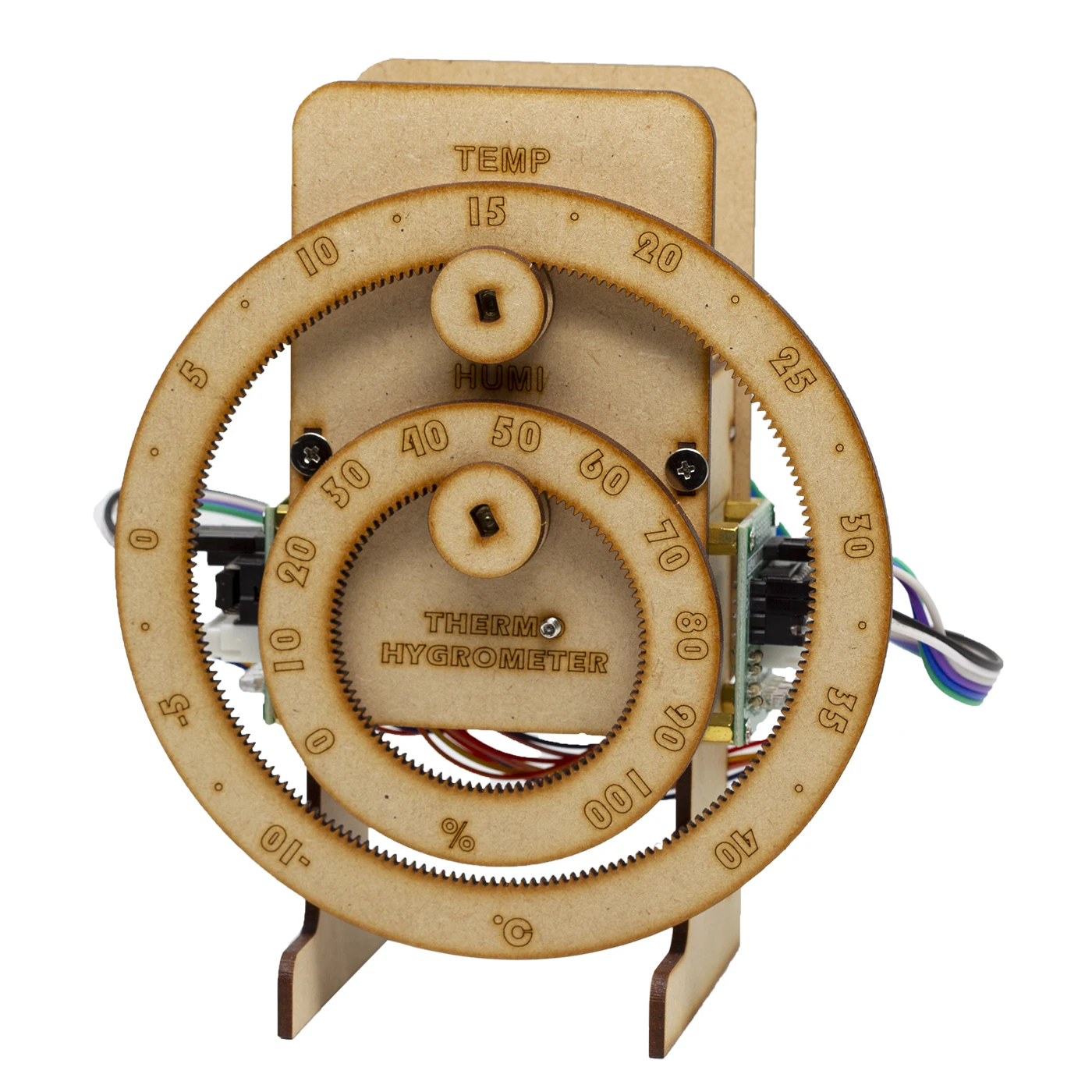 Mechanical Temperature and Humidity Meter Arduino Creative Production Assembly Model Motor Wooden DIY Project STEM Education
Mechanical Temperature and Humidity Meter Arduino Creative Production Assembly Model Motor Wooden DIY Project STEM Education