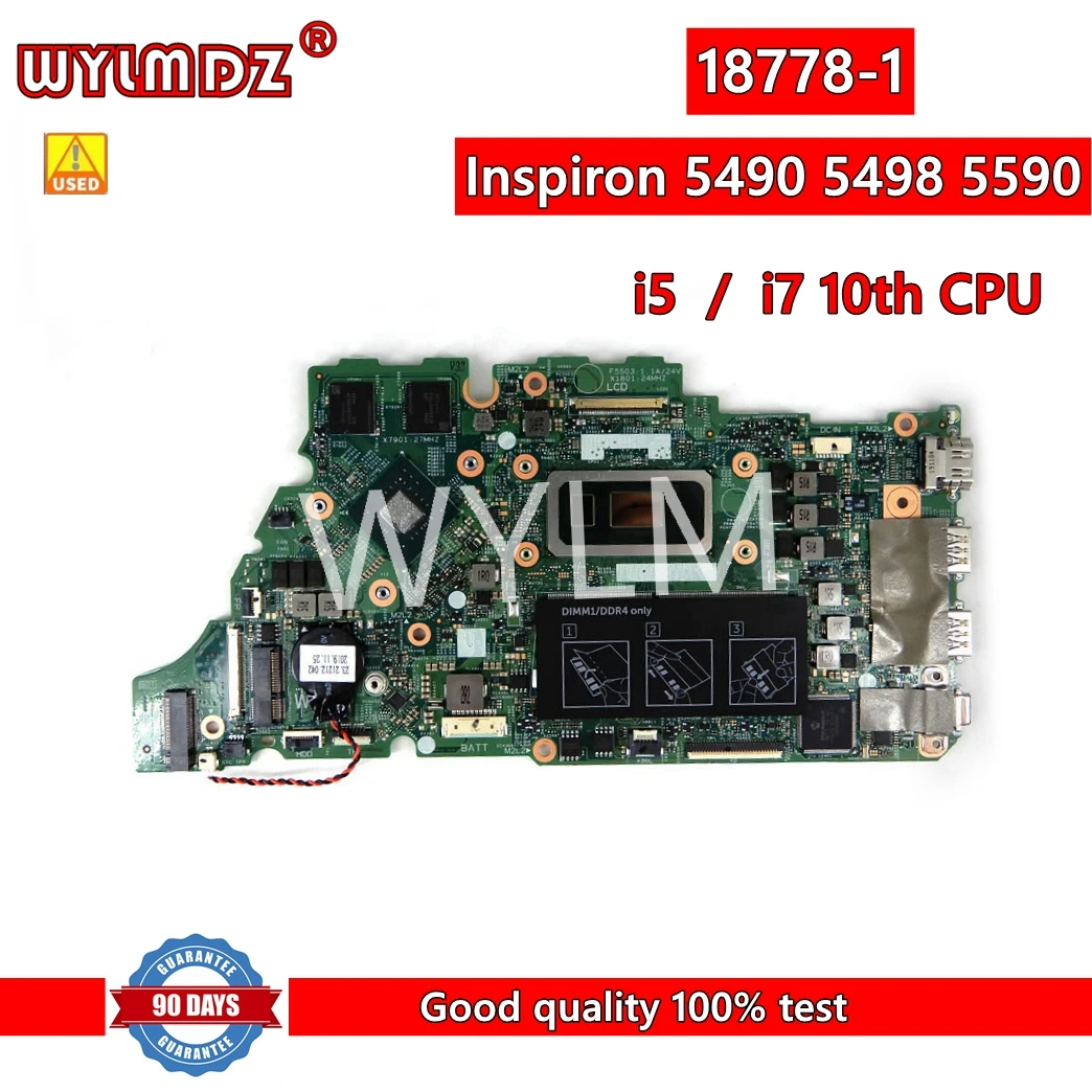 18778-1 i5 / i7 10-й ЦП 4G/8G оперативная память для Dell Inspiron 5490 5498 5590 протестированная Материнская плата ноутбука 100% работа
18778-1 i5 / i7 10-й ЦП 4G/8G оперативная память для Dell Inspiron 5490 5498 5590 протестированная Материнская плата ноутбука 100% работа