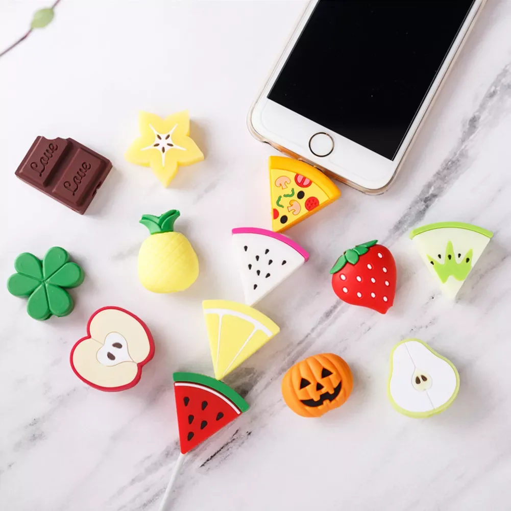 Cable Protector Cord Wire Cartoon Protection USB Cable Protector Silicone Fruit Cover Winder Charger Protection for Phones
Cable Protector Cord Wire Cartoon Protection USB Cable Protector Silicone Fruit Cover Winder Charger Protection for Phones