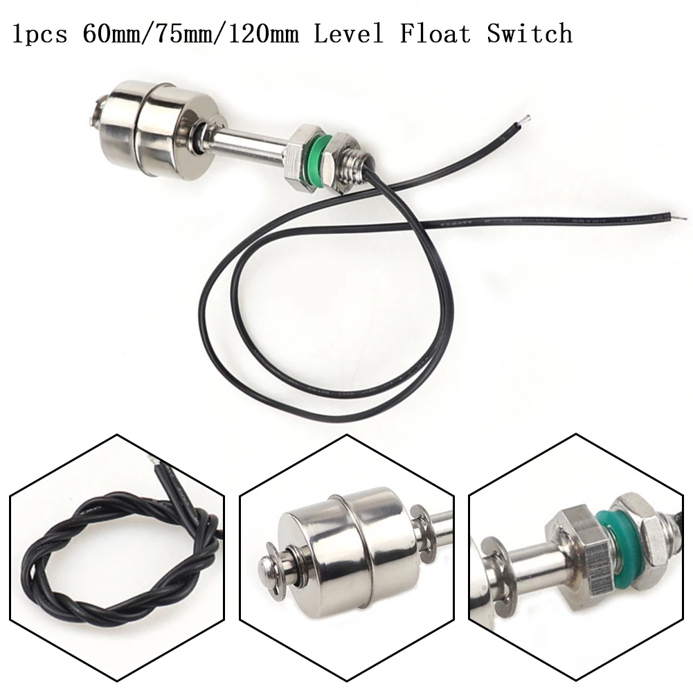 Liquid Level Switch Stainless Steel Vertical Water Level Sensor Float Switch 60mm 75mm120mm 0.39" Tank Pool Flow Sensors
Liquid Level Switch Stainless Steel Vertical Water Level Sensor Float Switch 60mm 75mm120mm 0.39" Tank Pool Flow Sensors