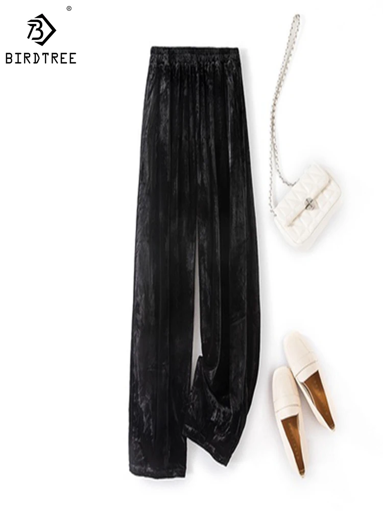 Birdtree 2023 Women's 100%Natural Mulberry Silk Autumn New High Grade Pocket Decoration Black Solid Velvet Haren Pants B37935QD
Birdtree 2023 Women's 100%Natural Mulberry Silk Autumn New High Grade Pocket Decoration Black Solid Velvet Haren Pants B37935QD