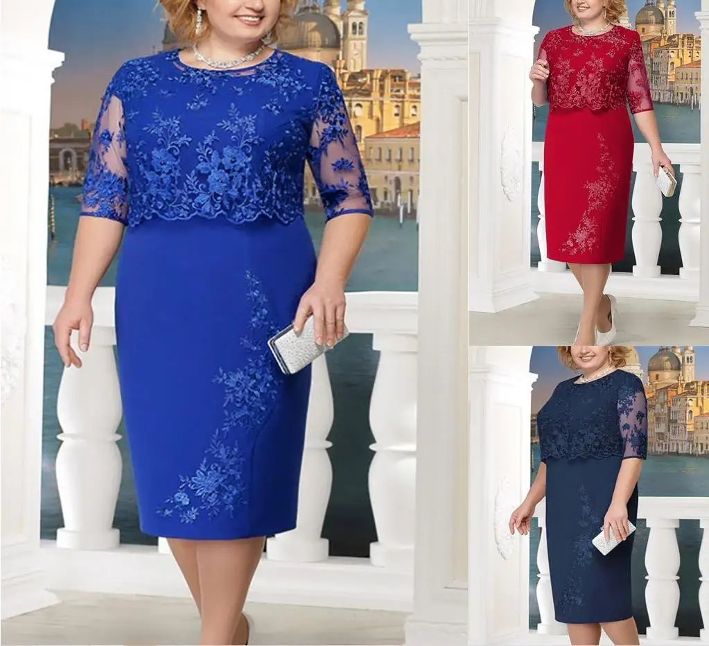 2022 Plus Size 5XL 6XL Women Summer Autumn Dress Elegant Lace Dress Female Blue Evening Party Dresses vestido Big Size Fat MM
2022 Plus Size 5XL 6XL Women Summer Autumn Dress Elegant Lace Dress Female Blue Evening Party Dresses vestido Big Size Fat MM