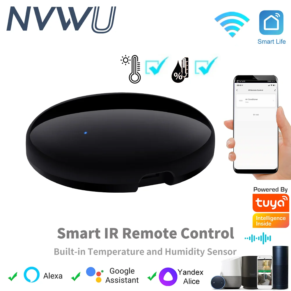 Умный инфракрасный датчик температуры и влажности Tuya Wi-Fi для автоматизации умного дома для кондиционера, ТВ, поддержка Alexa,Google Home
Умный инфракрасный датчик температуры и влажности Tuya Wi-Fi для автоматизации умного дома для кондиционера, ТВ, поддержка Alexa,Google Home
