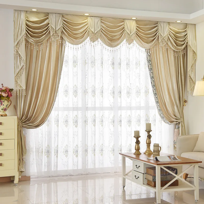 European Style Curtains for Living Room Luxury Solid Color Velvet Cortina with Patchwork Tassel Valance Blackout Curtains Custom
European Style Curtains for Living Room Luxury Solid Color Velvet Cortina with Patchwork Tassel Valance Blackout Curtains Custom