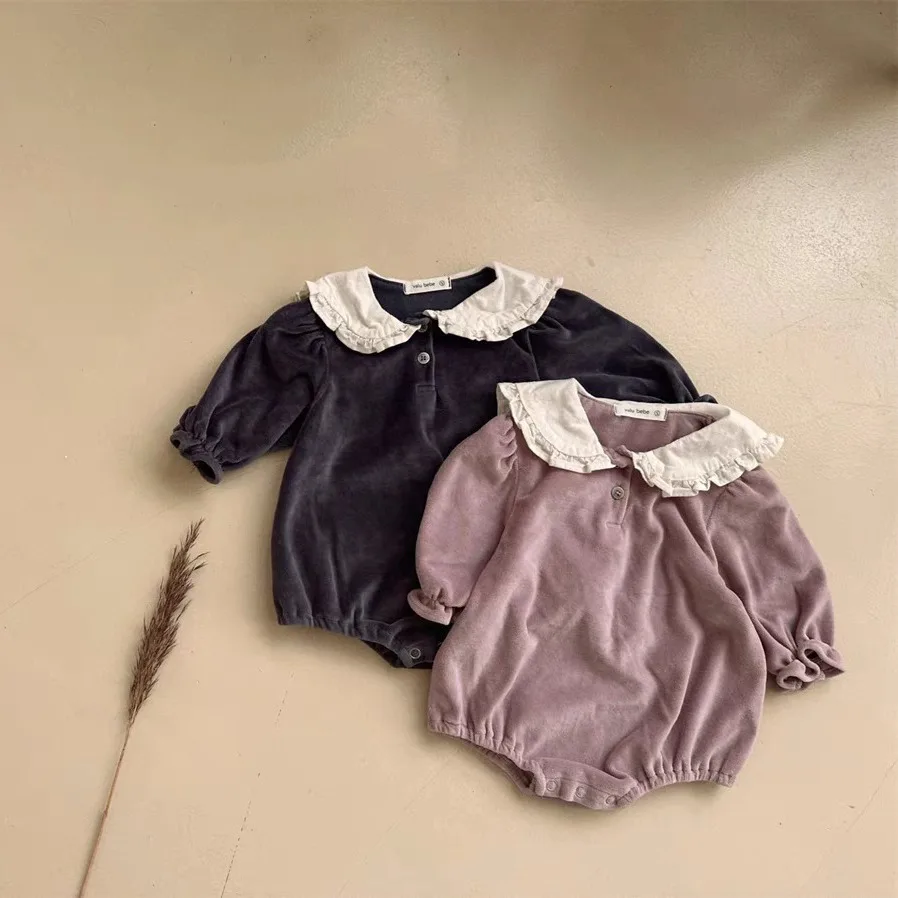 Baby Girl Lace Collar Bodysuit Long Sleeve Infant Solid Casual Jumpsuit Children Clothing Spring Autumn Girls Fashion Versatile
Baby Girl Lace Collar Bodysuit Long Sleeve Infant Solid Casual Jumpsuit Children Clothing Spring Autumn Girls Fashion Versatile
