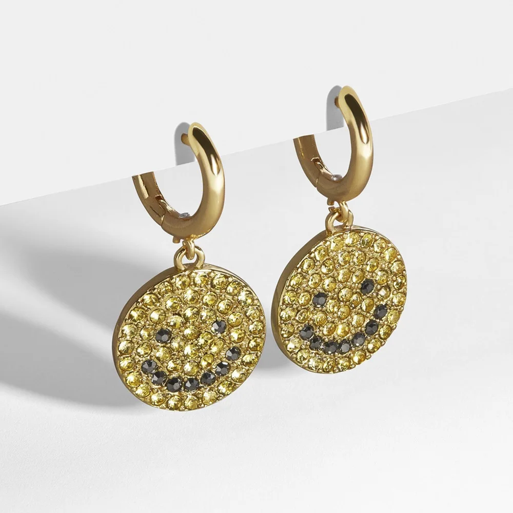 New Fashion Exaggerated Smiley Face Earrings Round Personality Ear Buckle Diamond Smile Pendant Women's Earrings Earrings Women
New Fashion Exaggerated Smiley Face Earrings Round Personality Ear Buckle Diamond Smile Pendant Women's Earrings Earrings Women
