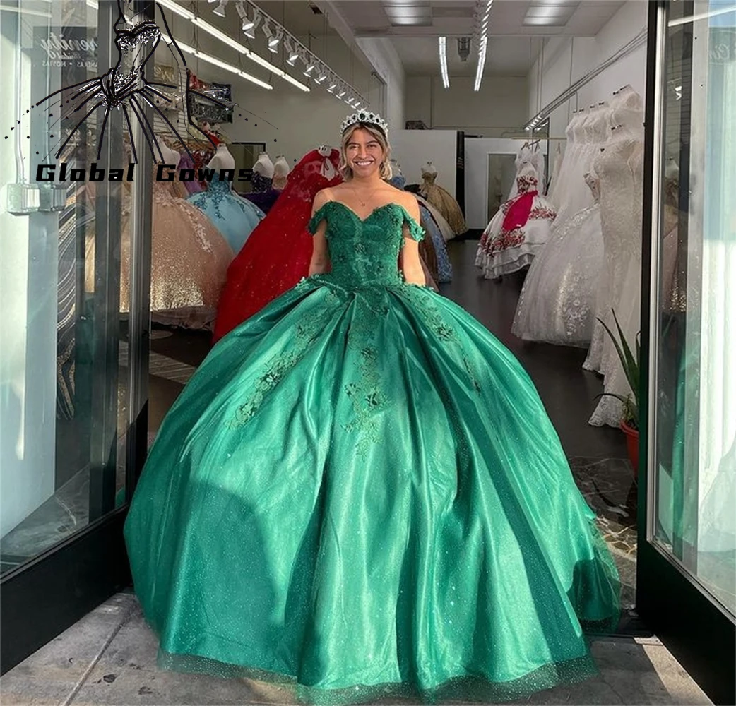 Cinderella Green Off The Shoulder Quinceanera Dresses Ball Gown Beaded Appliques Graduation Gowns Princess Vestidos De 15 Años
Cinderella Green Off The Shoulder Quinceanera Dresses Ball Gown Beaded Appliques Graduation Gowns Princess Vestidos De 15 Años