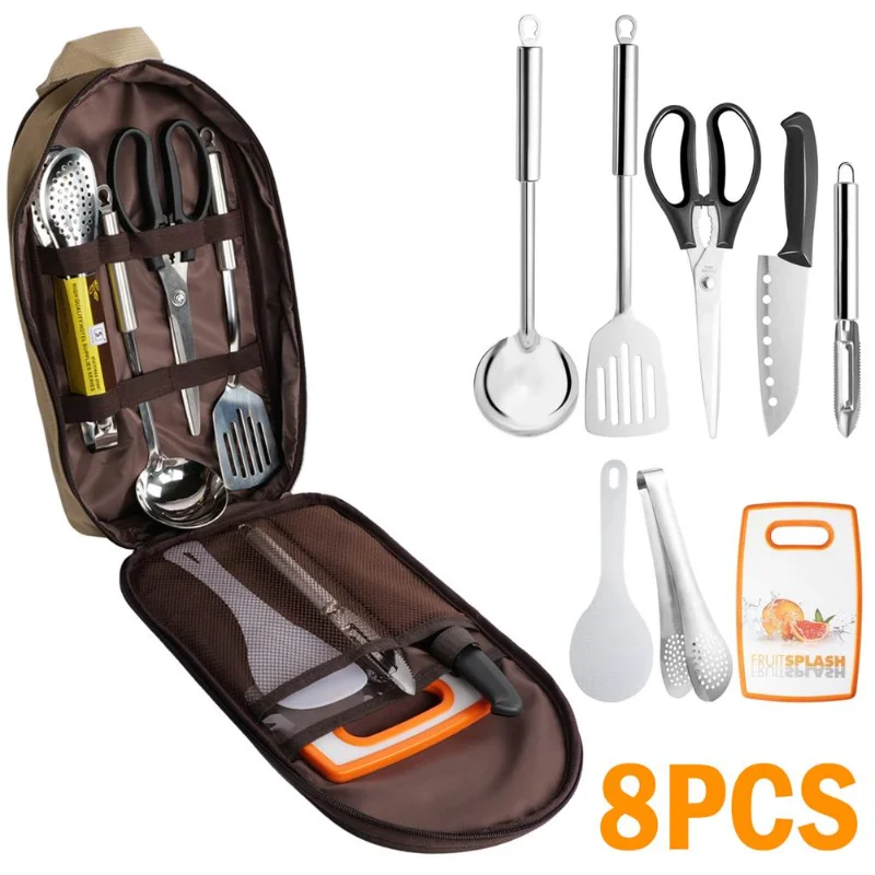 8 Pcs/set Outdoor Camping Cookware Set With Knife Utensil Spoon Portable Picnic Kitchen Utensils Tableware Storage Handbag
8 Pcs/set Outdoor Camping Cookware Set With Knife Utensil Spoon Portable Picnic Kitchen Utensils Tableware Storage Handbag