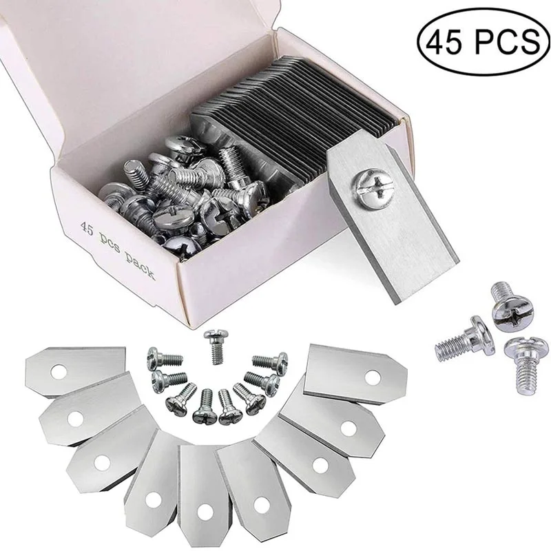 45PCS Trimmer Blade Lawn Mower Grass Replacement Trimmer Cutter Piece For Husqvarna Automower/Gardena Robotic Lawnmower
45PCS Trimmer Blade Lawn Mower Grass Replacement Trimmer Cutter Piece For Husqvarna Automower/Gardena Robotic Lawnmower