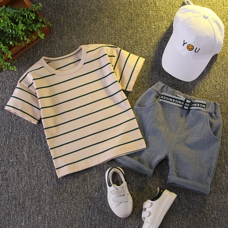 Baby Boy's Suit Cotton Summer Casual Clothes Set Top Shorts 2PCS Clothing Shorts for Boys Infant Kids Clothes Striped Fashion
Baby Boy's Suit Cotton Summer Casual Clothes Set Top Shorts 2PCS Clothing Shorts for Boys Infant Kids Clothes Striped Fashion