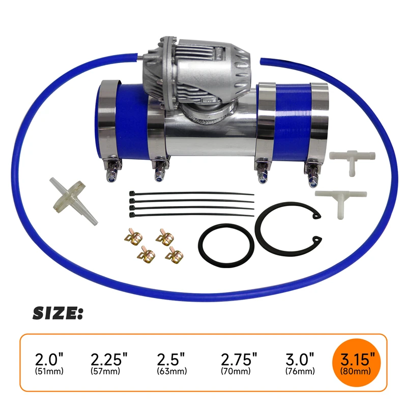 IV 4 SQV Blow Off Valve + 3.15" 80mm OD Flange Pipe + Silicone Hose w/Clamps Kit Blue/Black/Red
IV 4 SQV Blow Off Valve + 3.15" 80mm OD Flange Pipe + Silicone Hose w/Clamps Kit Blue/Black/Red