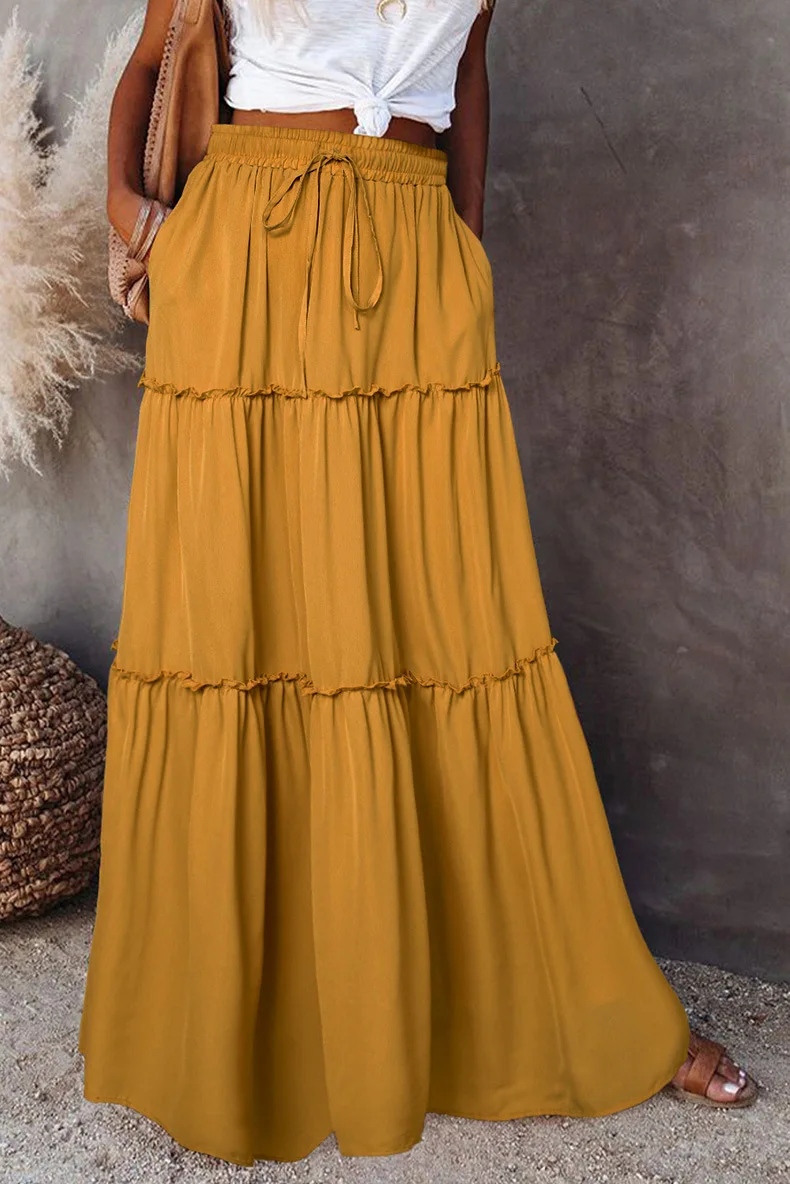 Women's High Waist A-line Long Skirt 2022 New Ruffle Stitching Dot Print Big Swing Skirts Falda Larga Saias Femeninas Elegantes
Women's High Waist A-line Long Skirt 2022 New Ruffle Stitching Dot Print Big Swing Skirts Falda Larga Saias Femeninas Elegantes