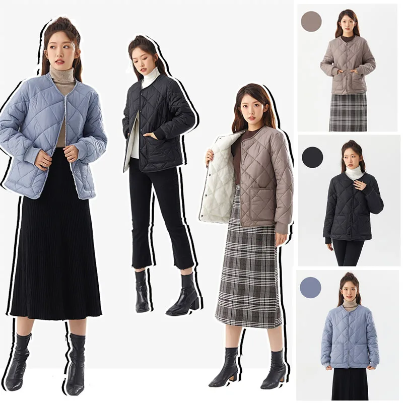 Autumn Winter New Jacket Women Down Cotton Jacket Lightweight Warm Loose Cotton Padded Jacket Checkered Casual Outerwear Female
Autumn Winter New Jacket Women Down Cotton Jacket Lightweight Warm Loose Cotton Padded Jacket Checkered Casual Outerwear Female