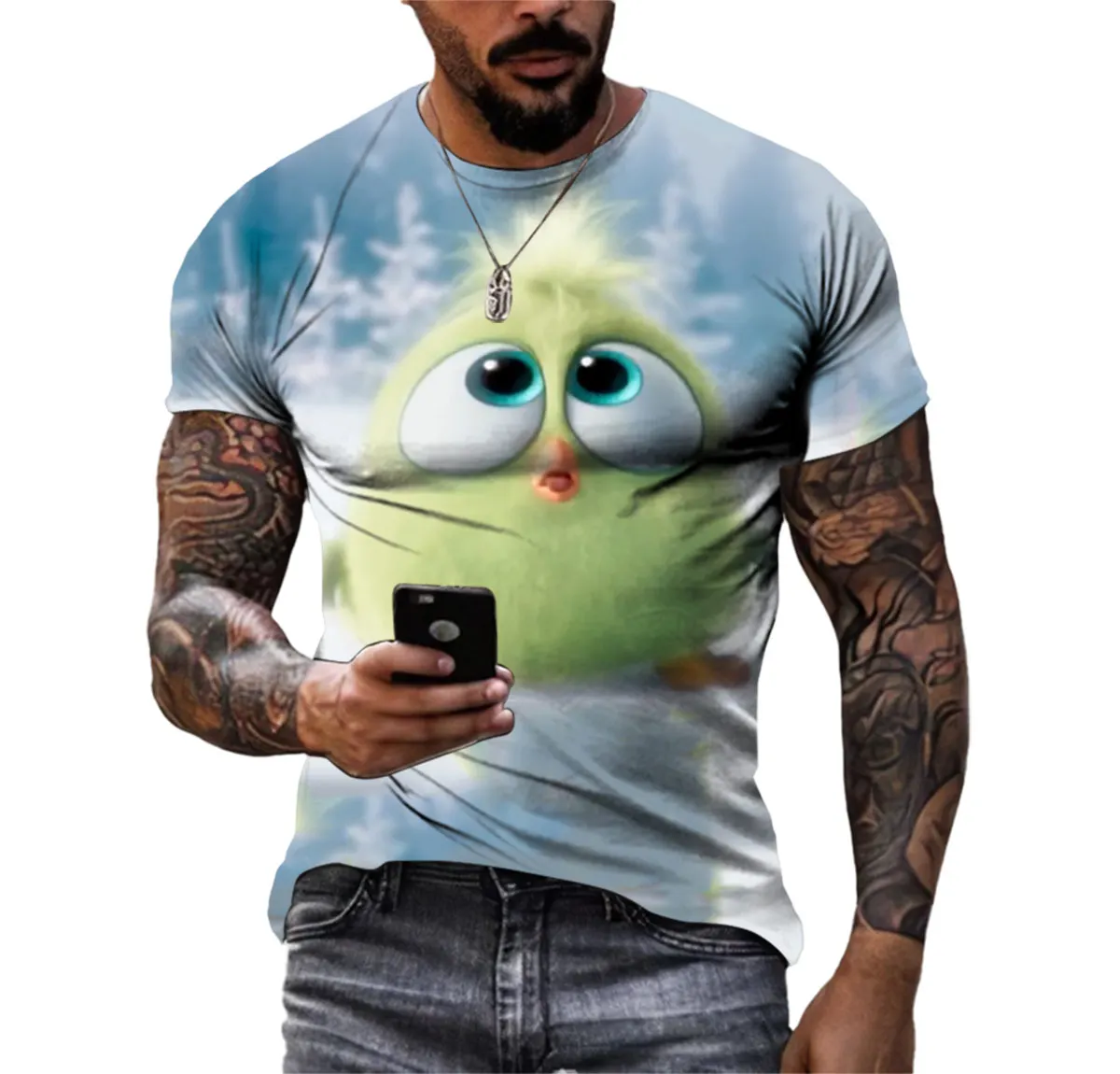 Футболка мужская в стиле хип-хоп с 3d-рисунком курицы
Футболка мужская в стиле хип-хоп с 3d-рисунком курицы