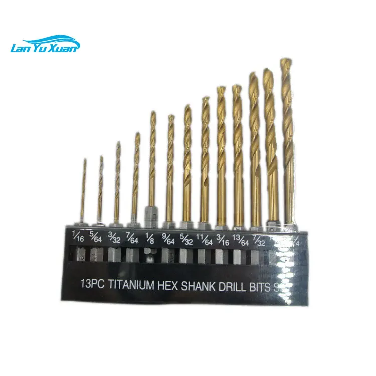 SATC 13Pcs-Package Titanium Hex Shank HSS Twisted Drill Bits set Drill HSS Abrasive Tools
SATC 13Pcs-Package Titanium Hex Shank HSS Twisted Drill Bits set Drill HSS Abrasive Tools