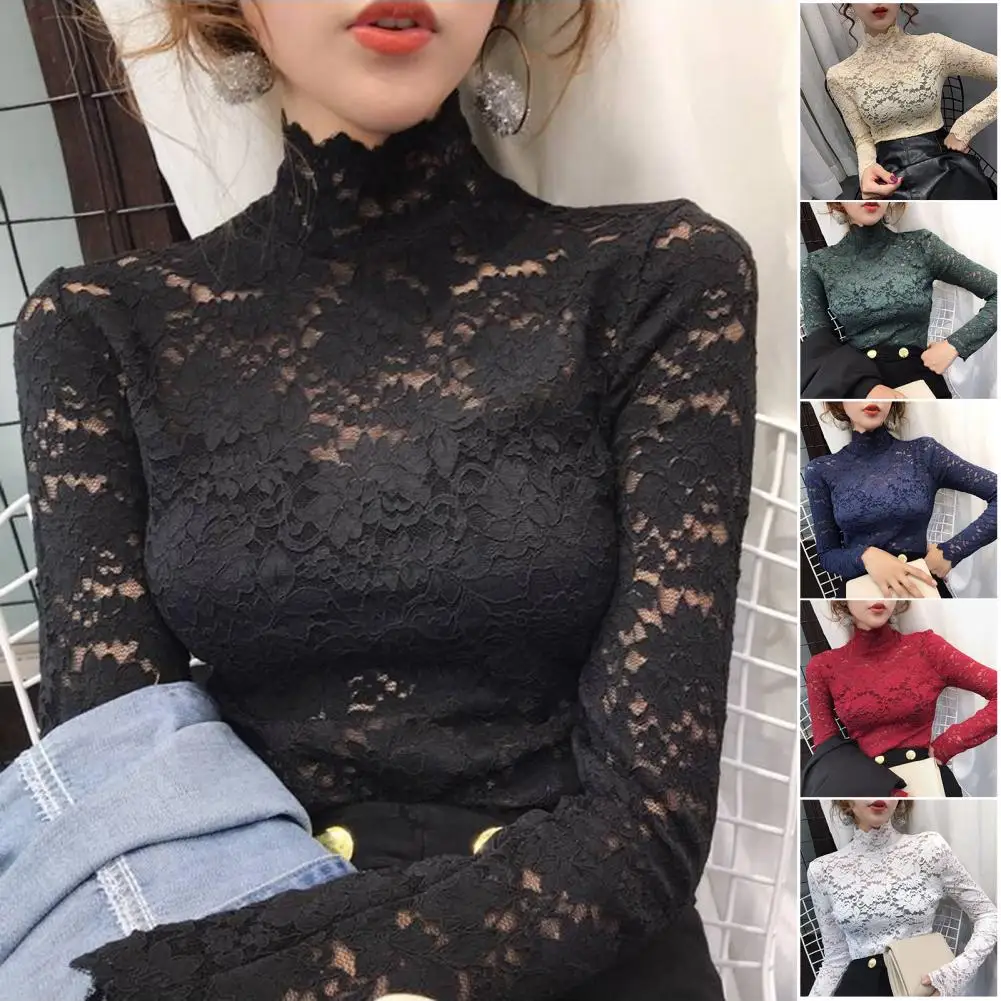 Autumn Top Turtleneck Versatile Elastic Floral Crochet Lace Women Tunic Top Tunic Top Streetwear
Autumn Top Turtleneck Versatile Elastic Floral Crochet Lace Women Tunic Top Tunic Top Streetwear