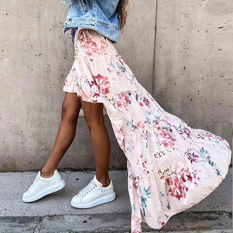2023 Spring Summer Floral Print Long Skirts Lady Elegant Boho Beach Party Skirts Fashion Women Ruffle Skirt Streetwear Irregular
2023 Spring Summer Floral Print Long Skirts Lady Elegant Boho Beach Party Skirts Fashion Women Ruffle Skirt Streetwear Irregular