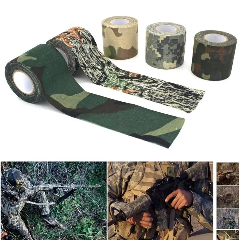 

Hot Sale 4.5cmx5m Army Camo Outdoor Hunting Shooting Tool Camouflage Stealth Tape Waterproof Wrap Durable Hunting Camouflage